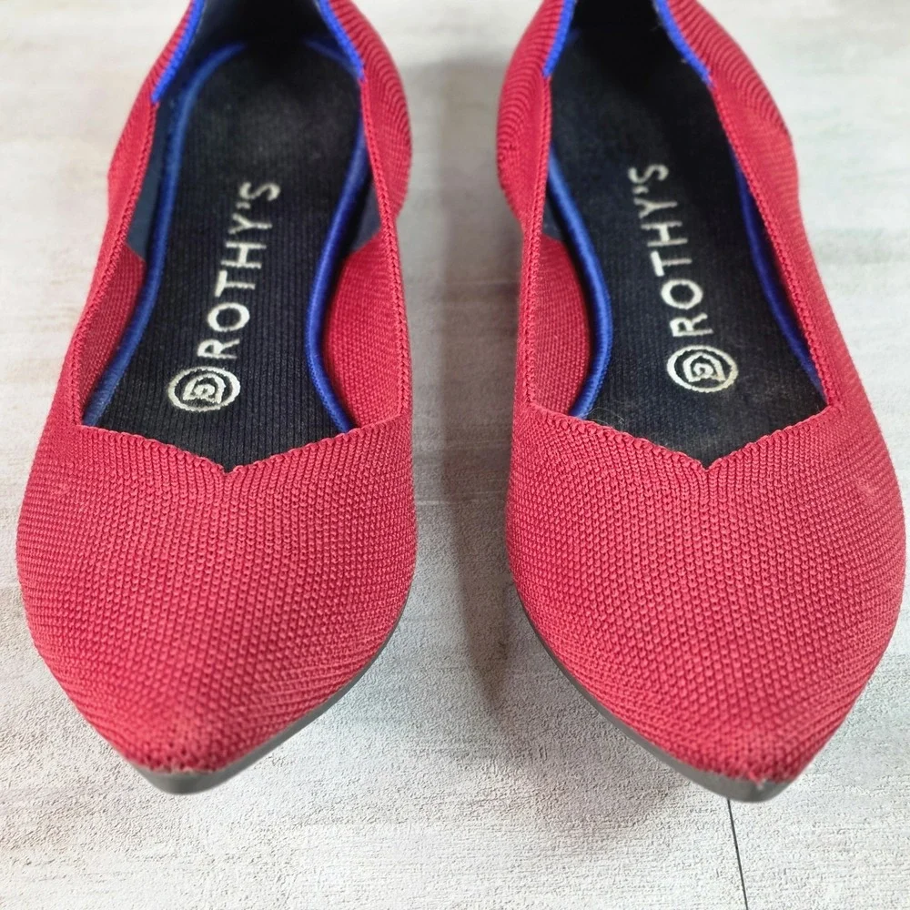 2 Rothy's Round Toe The Loafer Leopard, Red Pointed Chili Red Ballet 8 Shoes